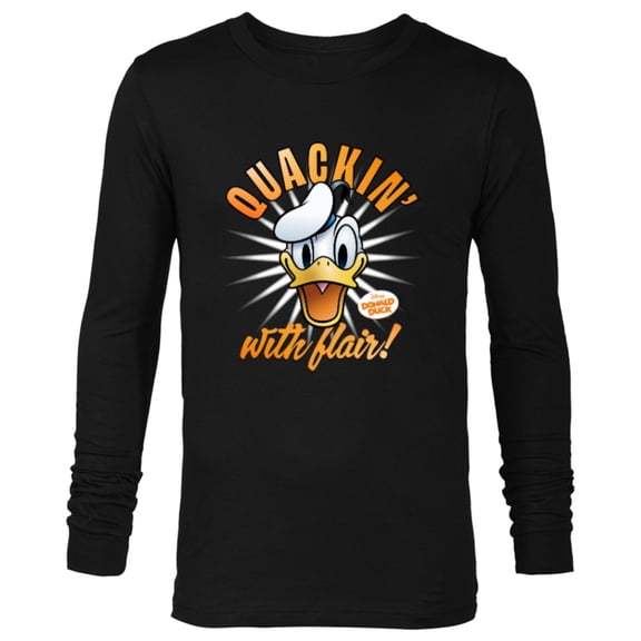 Disney Donald Duck 90th Anniversary Quackin’ With Flair!- Long Sleeve T-Shirt for Men - Customized-Black