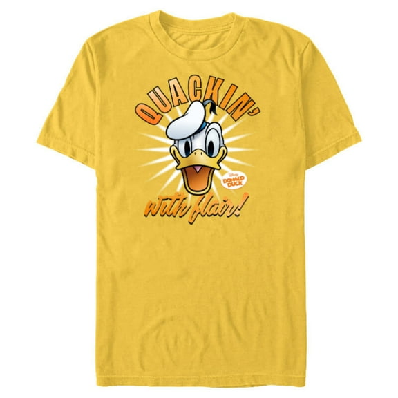 Disney Donald Duck 90th Anniversary Quackin’ With Flair!- Short Sleeve Blended T-Shirt for Adults - Customized-Yellow
