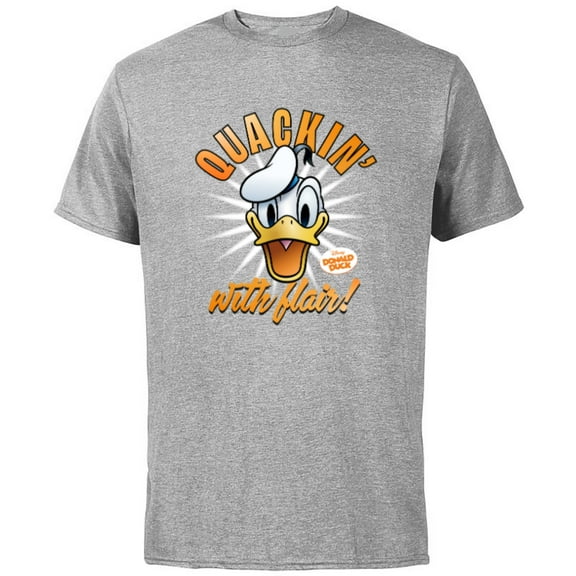 Disney Donald Duck 90th Anniversary Quackin’ With Flair!- Short Sleeve Cotton T-Shirt for Adults - Customized-Athletic Heather