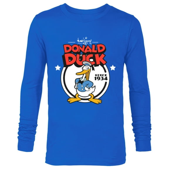 Disney Donald Duck 90th Anniversary Since 1934 Retro Vintage- Long Sleeve T-Shirt for Men - Customized-Navy