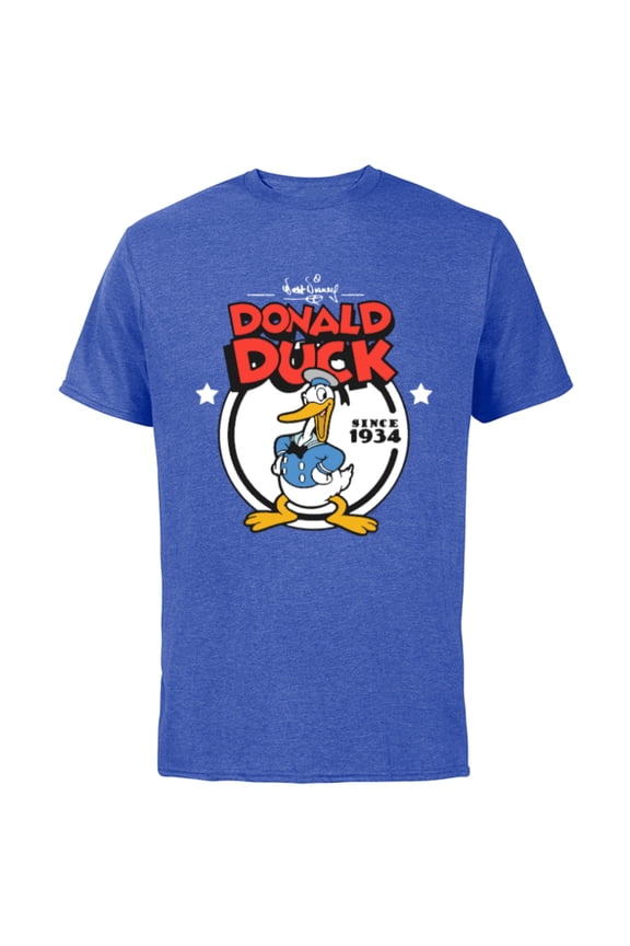 Donald Duck 90th Anniversary Since 1934 Retro Vintage- Short Sleeve Cotton T-Shirt for Adults - Customized-Royal Heather