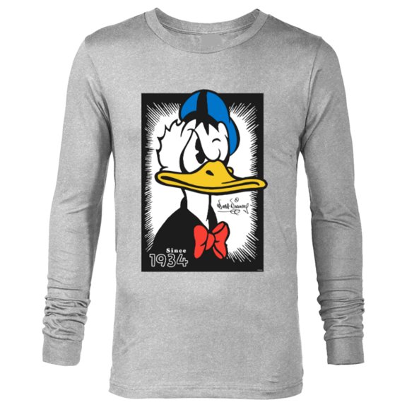 Disney Donald Duck 90th Anniversary Since 1934 Vintage Art- Long Sleeve T-Shirt for Men - Customized-Athletic Heather