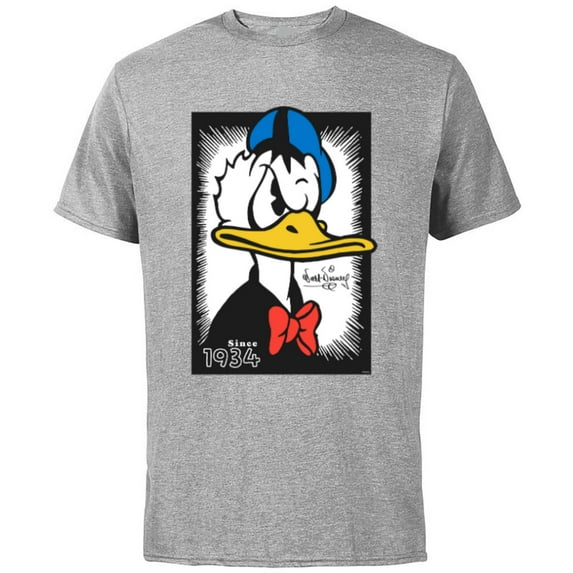 Disney Donald Duck 90th Anniversary Since 1934 Vintage Art- Short Sleeve Cotton T-Shirt for Adults - Customized-Athletic Heather