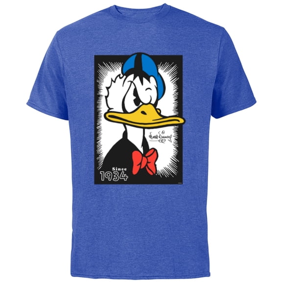 Disney Donald Duck 90th Anniversary Since 1934 Vintage Art- Short Sleeve Cotton T-Shirt for Adults - Customized-Royal Heather