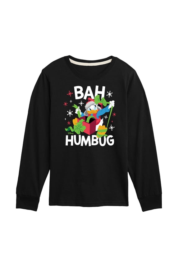 - Donald Duck Bah Humbug Christmas - Toddler & Youth Long Sleeve Graphic T-Shirt