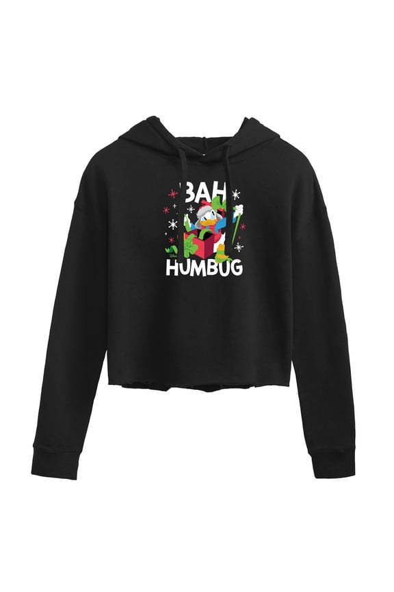 - Donald Duck Bah Humbug - Juniors Cropped Pullover Hoodie