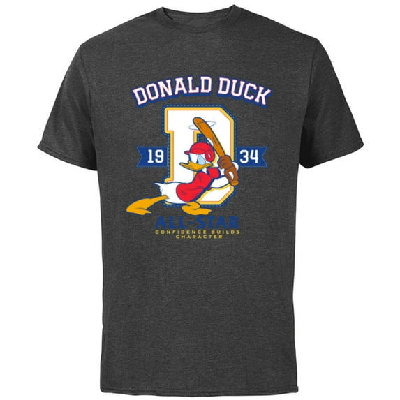 Disney Donald Duck Baseball 1934 All-Star Confidence Sports - Short Sleeve Cotton T-Shirt for Adults - Customized-Charcoal