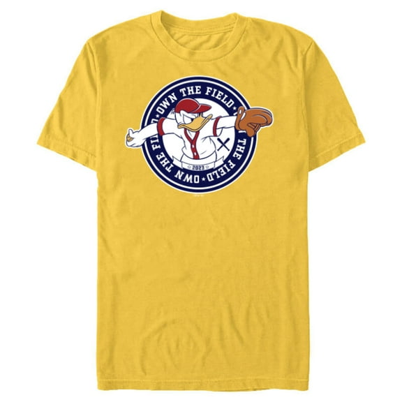 Disney Donald Duck Baseball Pitcher Own the Field Sports ‘23 - Short Sleeve Blended T-Shirt for Adults - Customized-Yellow