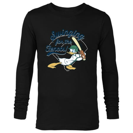 Disney Donald Duck Baseball Swinging for the Fences Sports - Long Sleeve T-Shirt for Men - Customized-Black