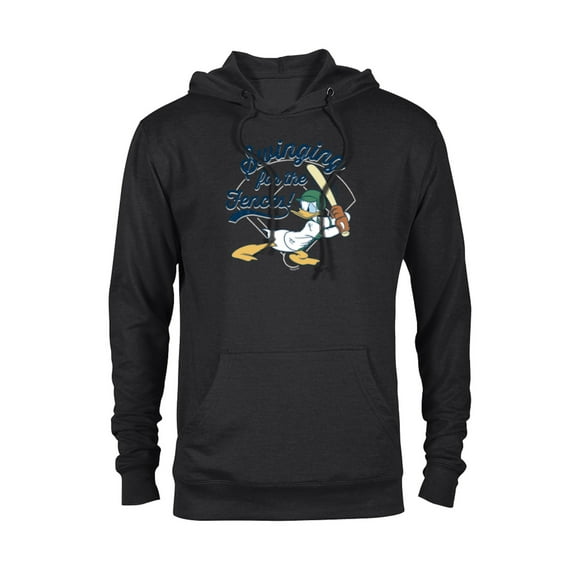 Disney Donald Duck Baseball Swinging for the Fences Sports - Pullover Hoodie for Adults - Customized-Black