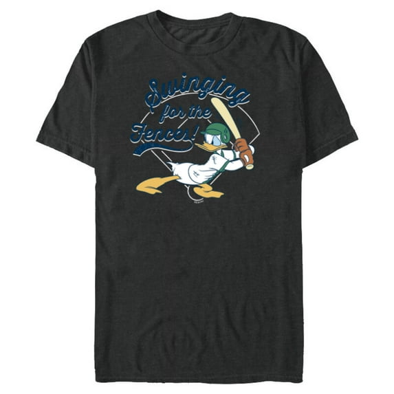 Disney Donald Duck Baseball Swinging for the Fences Sports - Short Sleeve Blended T-Shirt for Adults - Customized-Dark Heather
