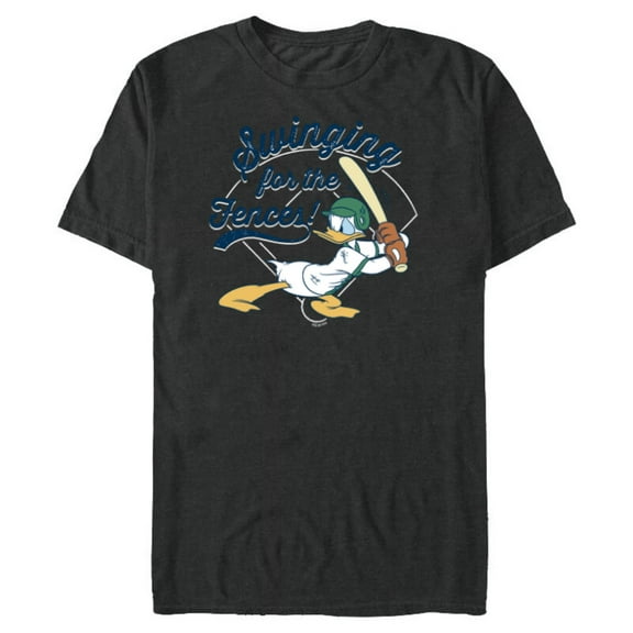 Disney Donald Duck Baseball Swinging for the Fences Sports - Short Sleeve Blended T-Shirt for Adults - Customized-Dark Heather