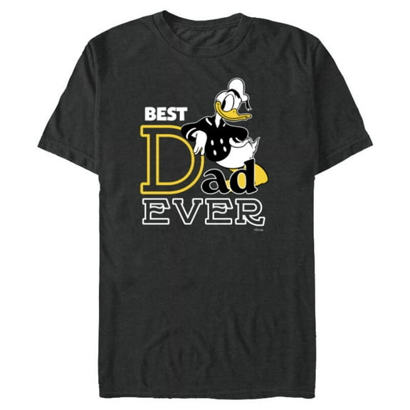 Disney Donald Duck Best Dad Ever Family Trip Father’s Day - Short Sleeve Blended T-Shirt for Adults - Customized-Dark Heather