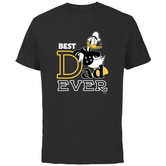 Disney Donald Duck Best Dad Ever Family Trip Father’s Day - Short Sleeve Cotton T-Shirt for Adults - Customized-Black