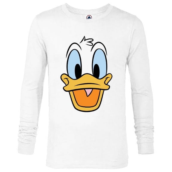 Disney Donald Duck Big Face - Long Sleeve T-Shirt for Men -Customized-White