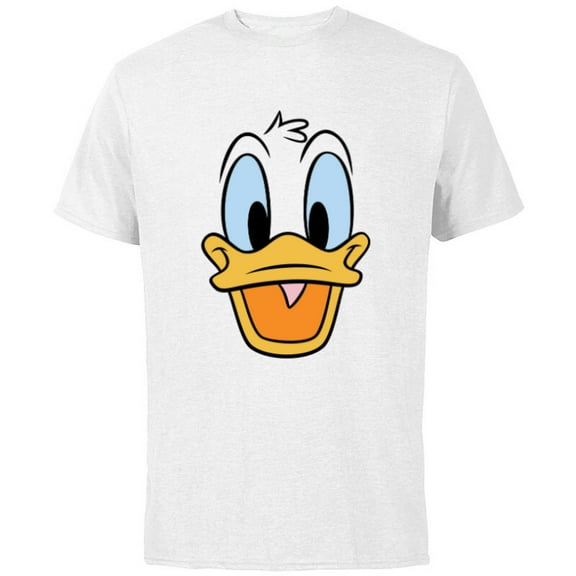 Disney Donald Duck Big Face - Short Sleeve Cotton T-Shirt for Adults -Customized-White