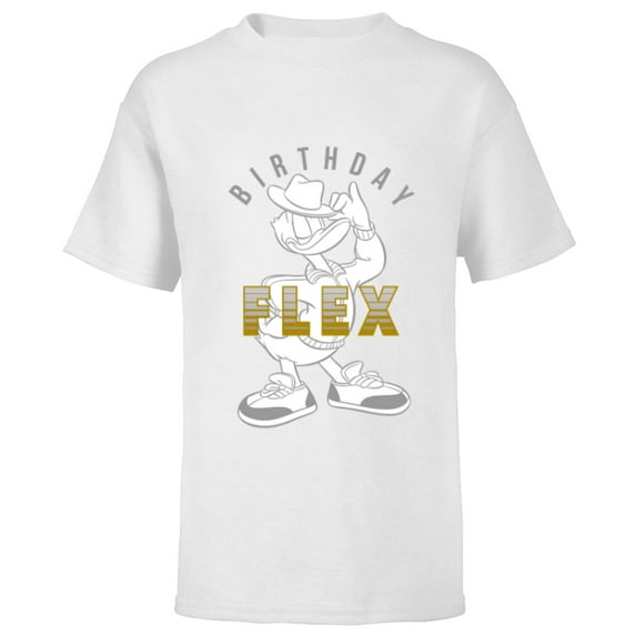 Disney Donald Duck Birthday Flex - Short Sleeve T-Shirt for Kids - Customized-White
