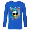 thumbnail image 1 of Disney Donald Duck Birthday Vibes 80s - Long Sleeve T-Shirt for Men - Customized-Navy, 1 of 5
