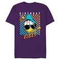 thumbnail image 1 of Disney Donald Duck Birthday Vibes 80s - Short Sleeve Blended T-Shirt for Adults - Customized-Purple, 1 of 5