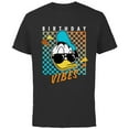 thumbnail image 1 of Disney Donald Duck Birthday Vibes 80s - Short Sleeve Cotton T-Shirt for Adults - Customized-Black, 1 of 5