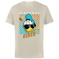 thumbnail image 1 of Disney Donald Duck Birthday Vibes 80s - Short Sleeve Cotton T-Shirt for Adults - Customized-Natural, 1 of 5