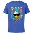 thumbnail image 1 of Disney Donald Duck Birthday Vibes 80s - Short Sleeve Cotton T-Shirt for Adults - Customized-Royal Heather, 1 of 5