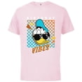 thumbnail image 1 of Disney Donald Duck Birthday Vibes 80s - Short Sleeve Cotton T-Shirt for Adults - Customized-Soft Pink, 1 of 5