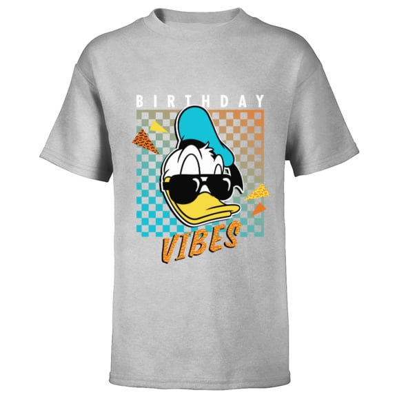 Disney Donald Duck Birthday Vibes 80s - Short Sleeve T-Shirt for Kids - Customized-Athletic Heather