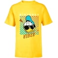 thumbnail image 1 of Disney Donald Duck Birthday Vibes 80s - Short Sleeve T-Shirt for Kids - Customized-Yellow, 1 of 5