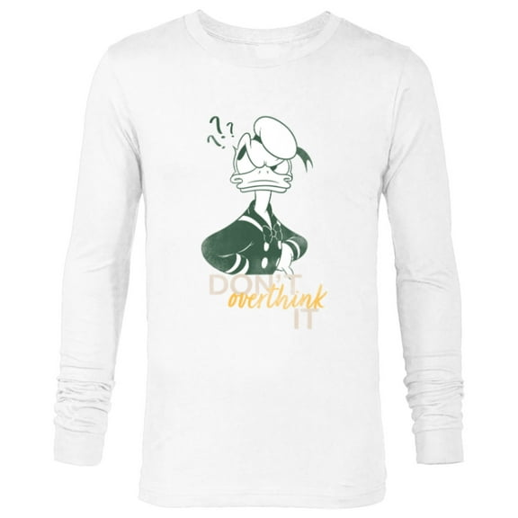 Disney Donald Duck Blogger Team Advice Don’t Overthink It - Long Sleeve T-Shirt for Men - Customized-White