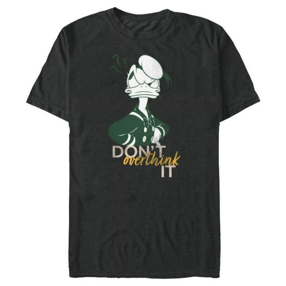 Disney Donald Duck Blogger Team Advice Don’t Overthink It - Short Sleeve Blended T-Shirt for Adults - Customized-Dark Heather