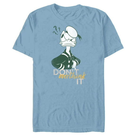 Disney Donald Duck Blogger Team Advice Don’t Overthink It - Short Sleeve Blended T-Shirt for Adults - Customized-Ocean Blue