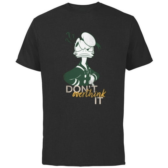 Disney Donald Duck Blogger Team Advice Don’t Overthink It - Short Sleeve Cotton T-Shirt for Adults - Customized-Black
