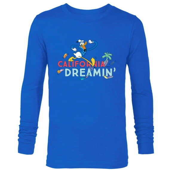 Disney Donald Duck California Dreamin’ - Long Sleeve T-Shirt for Men - Customized-Navy