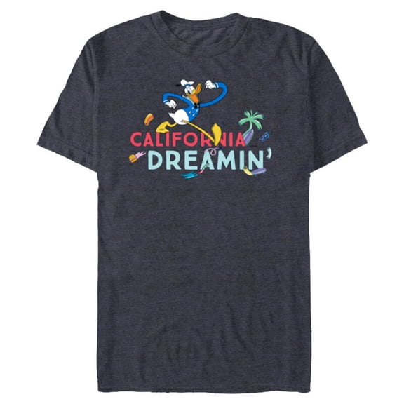 Disney Donald Duck California Dreamin’ - Short Sleeve Blended T-Shirt for Adults - Customized-Navy Heather