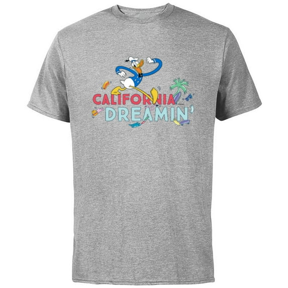 Disney Donald Duck California Dreamin’ - Short Sleeve Cotton T-Shirt for Adults - Customized-Athletic Heather