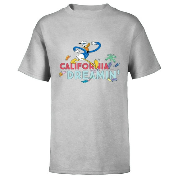 Disney Donald Duck California Dreamin’ - Short Sleeve T-Shirt for Kids - Customized-Athletic Heather