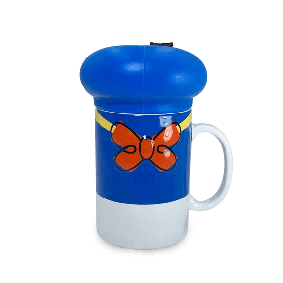 Disney Donald Duck Ceramic Coffee Tall Mug with Lid New