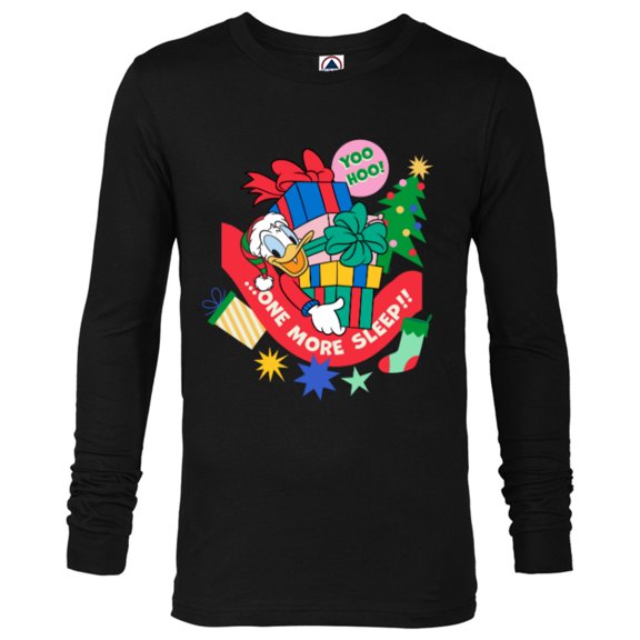Disney Donald Duck Christmas Holiday One More Sleep - Long Sleeve T-Shirt for Men - Customized-Black