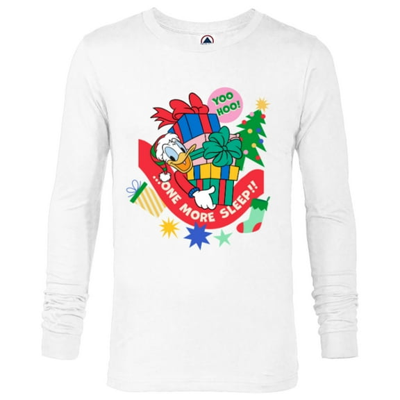 Disney Donald Duck Christmas Holiday One More Sleep - Long Sleeve T-Shirt for Men - Customized-White