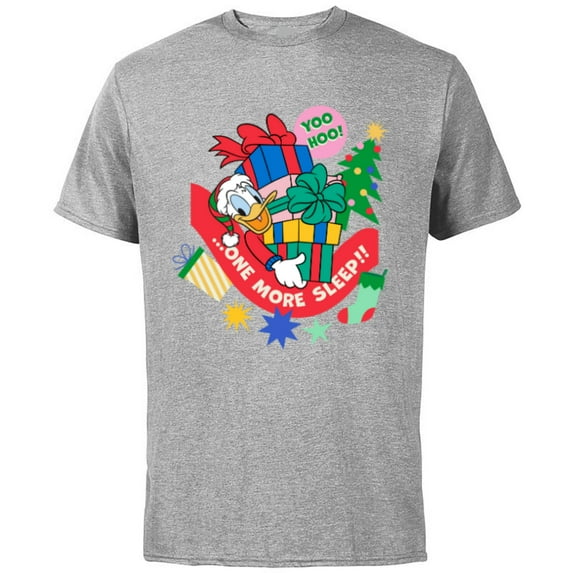 Disney Donald Duck Christmas Holiday One More Sleep - Short Sleeve Cotton T-Shirt for Adults - Customized-Athletic Heather