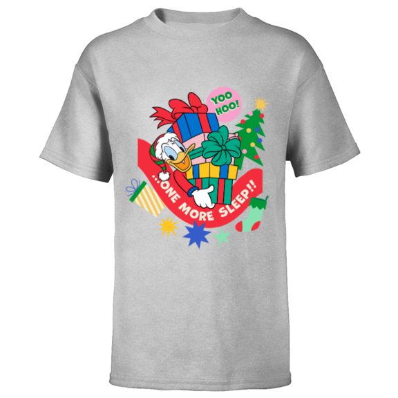 Disney Donald Duck Christmas Holiday One More Sleep - Short Sleeve T-Shirt for Kids - Customized-Athletic Heather