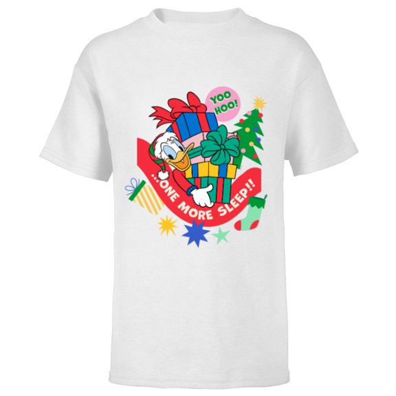 Disney Donald Duck Christmas Holiday One More Sleep - Short Sleeve T-Shirt for Kids - Customized-White