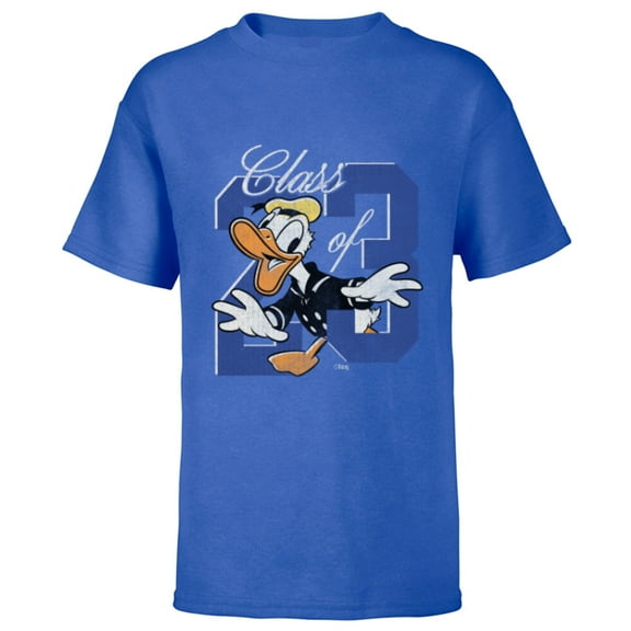 Disney Donald Duck Class of 23 Graduation 2023 Retro - Short Sleeve T-Shirt for Kids - Customized-Royal