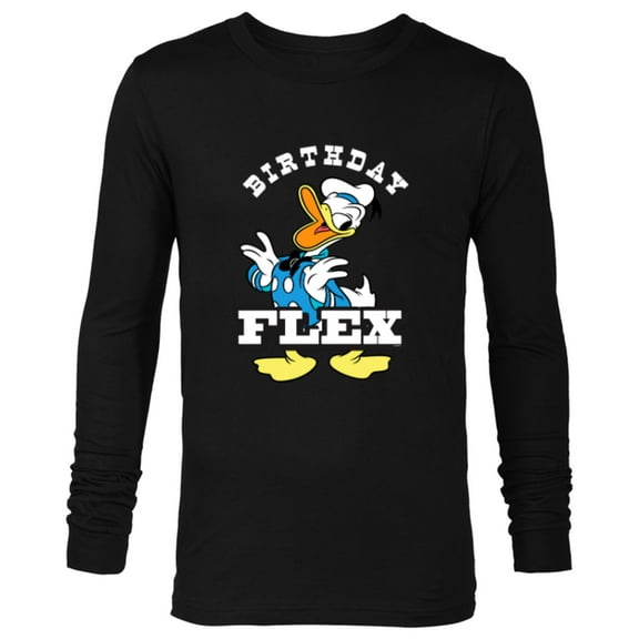 Disney Donald Duck Classic Vintage Retro Birthday Flex - Long Sleeve T-Shirt for Men - Customized-Black