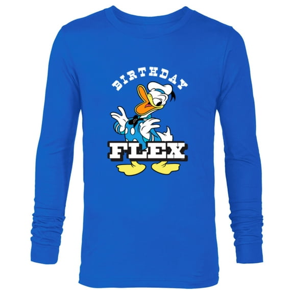 Disney Donald Duck Classic Vintage Retro Birthday Flex - Long Sleeve T-Shirt for Men - Customized-Navy