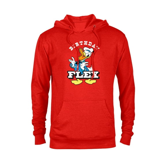 Disney Donald Duck Classic Vintage Retro Birthday Flex - Pullover Hoodie for Adults - Customized-Red