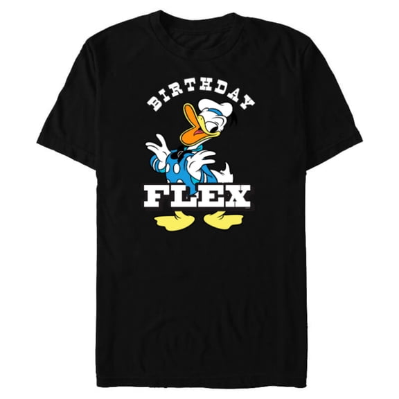 Disney Donald Duck Classic Vintage Retro Birthday Flex - Short Sleeve Blended T-Shirt for Adults - Customized-Black