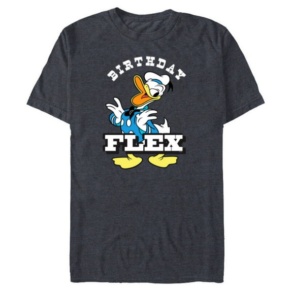 Disney Donald Duck Classic Vintage Retro Birthday Flex - Short Sleeve Blended T-Shirt for Adults - Customized-Navy Heather