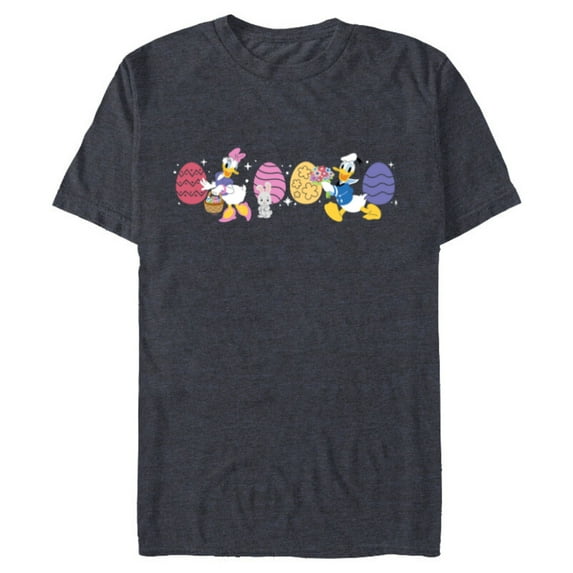 Disney Donald Duck & Daisy Duck Spring Easter Eggs and Bunny - Short Sleeve Blended T-Shirt for Adults - Customized-Navy Heather